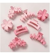 8 Pcs Hair Clips for Women, Stylish Flower Claw Clips for Thin Thick Curly Hair, Strong Hold & No...