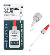 20g Ceramic Glue Repair with Brush Applicator & Nozzle, Waterproof, Clear, Smooth. Fast Drying, S...
