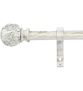 RYB HOME White Curtain Rod 48 to 86 Inch, 1 Inch Diameter Adjustable Telescoping Single Drapery R...