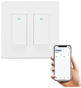 Smart Light Switch 2 Gang(Button), Double Smart WiFi Light Switches, Smart Switch Compatible with...