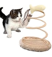 Andiker Interactive Cat Toy, Cat Plush Toy with Spiral Spring Plate and Funny Ball or Mouse Inter...