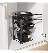 MUDEELA Pots and Pans Organizer under Cabinet 15.75" Tall, 4-Tier Heavy Duty Pan Organizers insid...