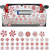 36pcs Christmas Car Reflective Magnets Decorations Kit, Xmas Holiday Peppermint Themed Fridge Ref...