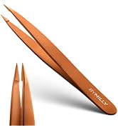 By MILLY Pointed Tweezers | Titanium Series | High Carbon Stainless Steel Needle Nose | Fine Poin...