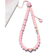 BoudlesCham Phone Charms Strap-Pink Phone Charm for Women Girls,Stylish Beaded Phone Wrist Strap ...