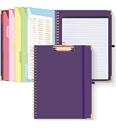 HAUTOCO Clipboard Folio with Refillable Lined Notepad for Letter Size (11" x 8.5"), 5 Dividers wi...