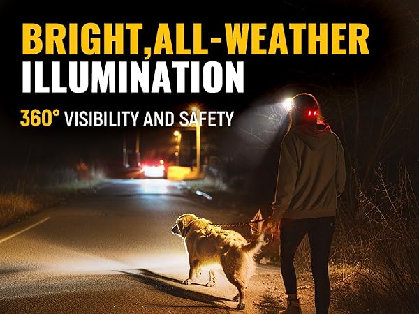 BRIGHT, ALL-WEATHER ILLUMINATION, 360° VISIBILITY AND SAFETY