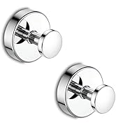 disbam Suction Cup Towel Hooks for Bathroom Glass Mirror, Chrome | Premium Stainless Steel | Dama...