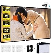 XINLEMY 120 inch Projector Screen 16:9 Foldable Washable Portable Projection Movies Screens Suppo...