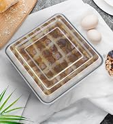 TeamFar 8inch Square Cake Pan with Lid
