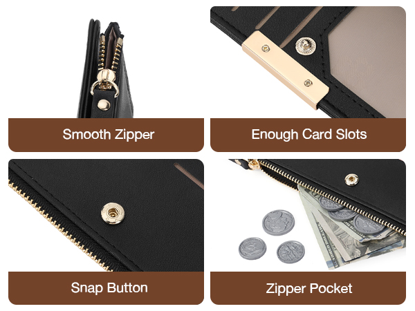 Slim Women Wallet Bifold Ladies Long Purse