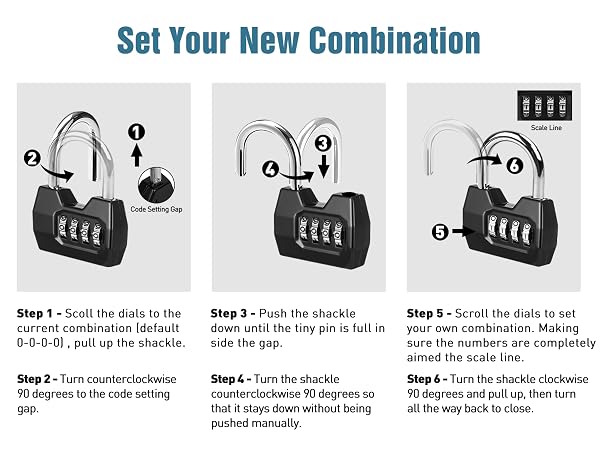 set your new combination