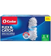 O-Cedar Flex & Catch Heavy Duty Dusting Refills (5 Count) | Disposable Duster Refill with Cleanin...