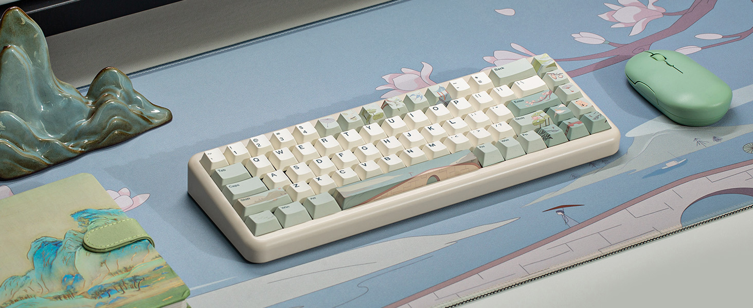 YUNZII Spring Tea Dye Sub PBT Keycaps