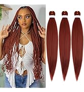 WacanDan Ginger Braiding Hair Pre stretched 26 Inch 3 Packs, 350# Professional Soft Yaki Texture ...