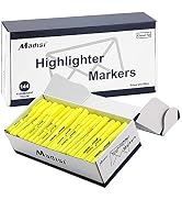 Madisi Highlighters Bulk, Chisel Tip, Fluorescent Yellow, 144-Count | Highlighter Pens Set, Liqui...