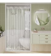 Amazer Clear Shower Curtain Liner, 60x72 Plastic Shower Liner PEVA Medium Weight Inside Shower Cu...