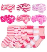 WHAVEL Sleepover Party Supplies for Girls - Pink Party Favors Include 6 Spa Headbands, 6 Fuzzy So...