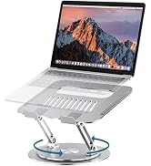Lifelong Adjustable Laptop Stand with 360° Rotating Base, Ergonomic Computer Stand for Desk, Fold...
