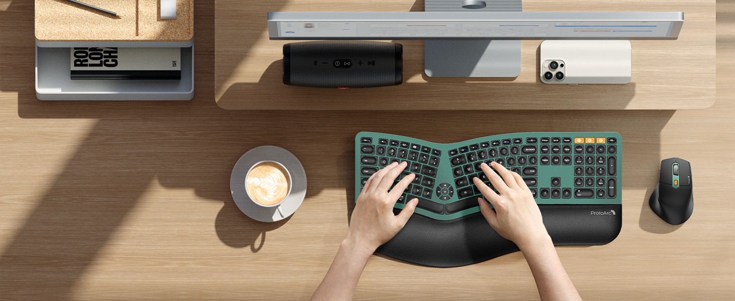 EKM01 plus Full Size Ergonomic Wireless Keyboard Mouse - dark green A+ page (5)