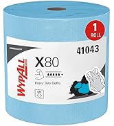 WypAll PowerClean X80 Cloths Heavy Duty Wipes (41043), Jumbo, Extended Use Towels, Blue (1 Roll o...