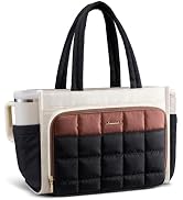 LOVEVOOK Teacher Tote Bag for Women Work Laptop Purse With Large Cup Holder | Large Puffer Nurse ...