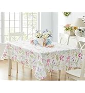 Newbridge Easter Wildflower Fields Floral Vinyl Flannel Backed Tablecloth, 52 x 70 Inch Rectangle...