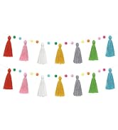 Mkono 2 Pack Tassel Garland Boho Pom Pom Felt Ball String Pastel Banner for Thanksgiving Christma...