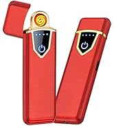 Electronic Lighter, Electric Lighter Windproof USB Rechargeable Slim Coil Lighter with Smart Fing...