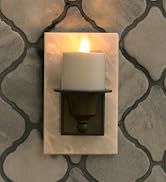 Luminara Flameless Candle Nightlight w/Dusk to Dawn Light Dark Auto Sensor, Black Wall Plug Indoo...