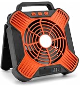 RIDAPEST SOLAR PORTABLE FAN BLACK AND Orange – Rechargeable Battery Powered Camping Fan with LED ...