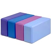 Yoga Blocks 4 Pack - EVA Foam Blocks for Pilates Workout, Stretching, Meditation - Yoga Block for...