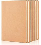 feela 8 Pack Unlined Kraft Paper Notebooks, Blank Journal Note Pad for Drawing Writing, Small Ske...