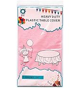 D&Z 12 Pack 84" Round Plastic Tablecloth Disposable Table Cloth Table Covers for Indoor Outdoor P...