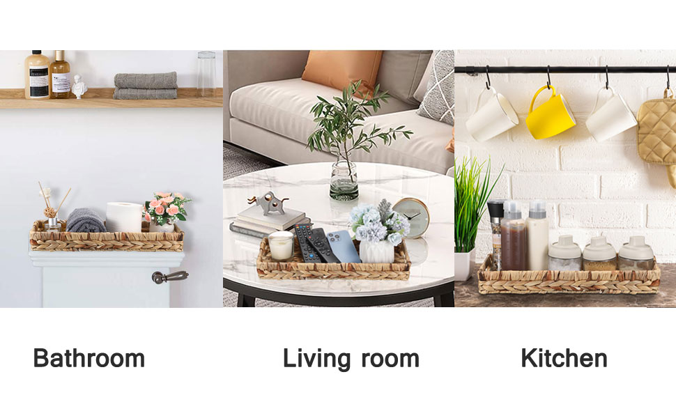 Woven Wicker Storage Bins Toilet Tank Baskets trays Woven Seagrass Tray wicker Toilet Tank tray