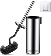 HAMITOR Toilet Brush and Holder Set: 304 Stainless Steel Heavy Duty Bowl Cleaner Brush - Deep Cle...