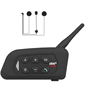 MIMIRACLE V4 Plus Motorcycle Helmet Bluetooth Intercom Headset, Up to 4 Riders 1500M IP65 Waterpr...