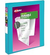 Avery Durable View 3 Ring Binder, 1 Inch Slant Rings, 250-Sheet Capacity, DuraHinge, 1.4 Inch Wid...
