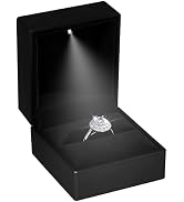 Hatori Engagement Ring Box with LED Light, Jewelry Ring Box for Wedding Rings, Ceremony, Proposal...