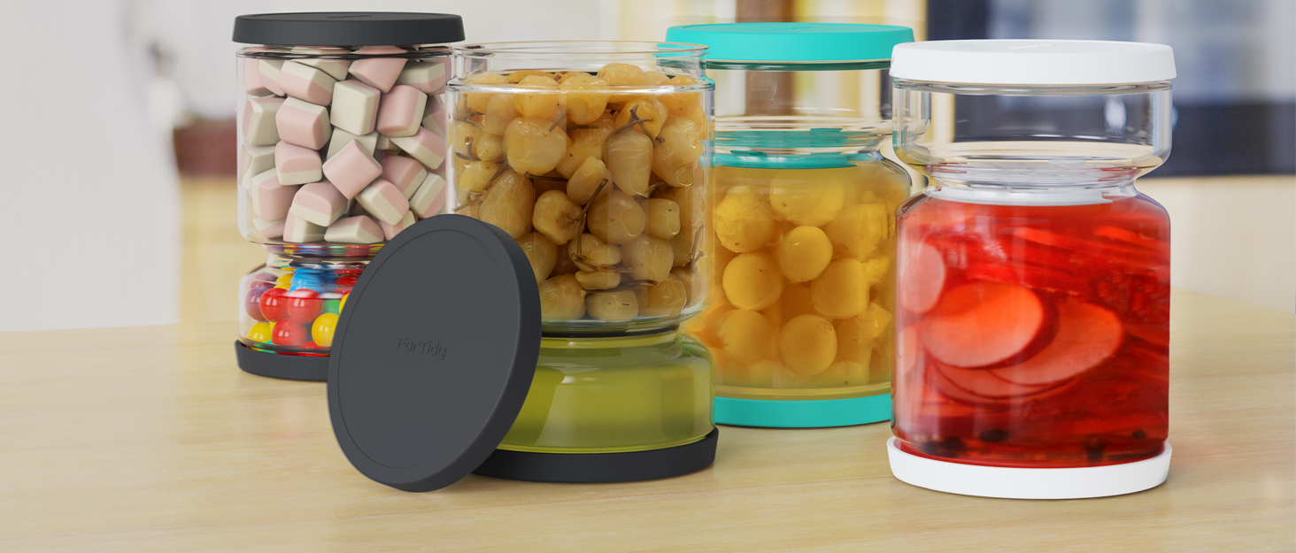 glass pickle container with strainer