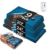 Travel Vacuum Storage Bags with Wireless Pump for 3–7 Day Trips 4S/3M/2L | Compress Clothes to Sa...