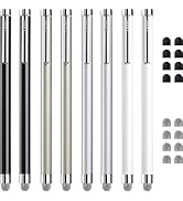 ChaoQ Stylus Pens for Touch Screens, 8 Pcs Mesh Fiber Capacitive Stylus with 8 Replaceable Mesh T...
