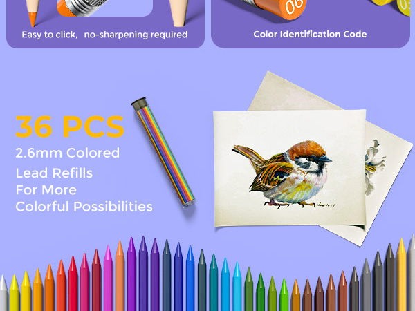 colored pencils with erasers