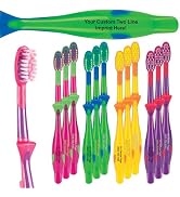 Personalized SmileGoods Y264 Child Toothbrush, 26 Tuft, Soft Bristle, with Dolphin Grip, 144 Indi...