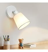LTBLIGHT 1-Light LED Track Lighting, Modern Adjustable Ceiling Spotlight with Linen Shade, Bedroo...