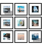 JCJMY 9 Pack 12x12 Picture Frame Gallery Wall Frame Set for 8x8 or 10x10 with 2 Mat or 12x12 With...