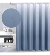 Gibelle Ombre Blue Shower Curtain, 3D Embossed Textured Herringbone Fabric Shower Curtain, Modern...