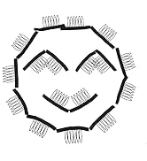60 PCS Black Wig Combs for Making Wigs - Long 6 Teeth Glueless Wig Clips for Wigs