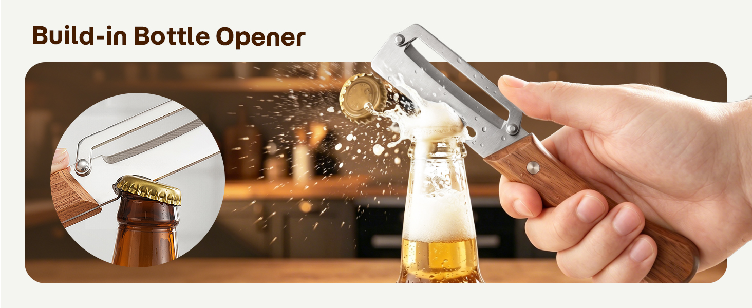 stainless steel peeler with wooden handle