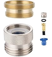 Hibbent Faucet to Garden Hose Adapter Kit, Sink Brass Garden Hose Attachment with Washer & Aerato...